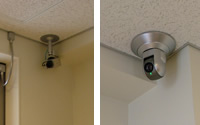 Examples of how cameras are installed at the business center: